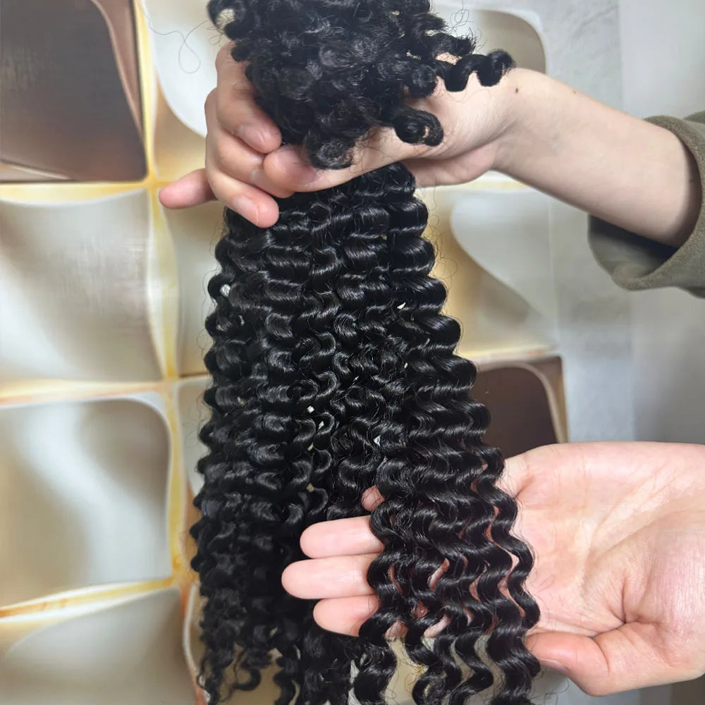 4B Afro Kinky Curly Virgin Human Hair 16 Inch Brazilian Human Hair Extensions Weave Bundles No Weft Weaving for African Women