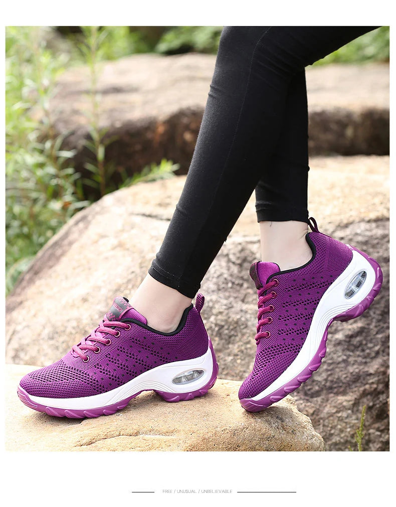 2025 Women's Fashion New Product: Sports Walking Shoes Breathable and Lightweight Casual Walking Platform Shoes Calzados Mujeres