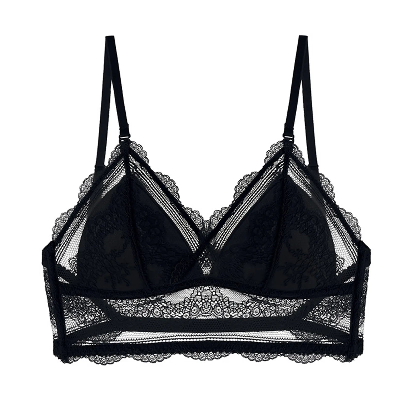 Sexy Low Back Bras Ladies U Backless Invisible Lace Wireless Bra Bralette Mesh Ultra Thin Seamless Underwear Women Lingerie