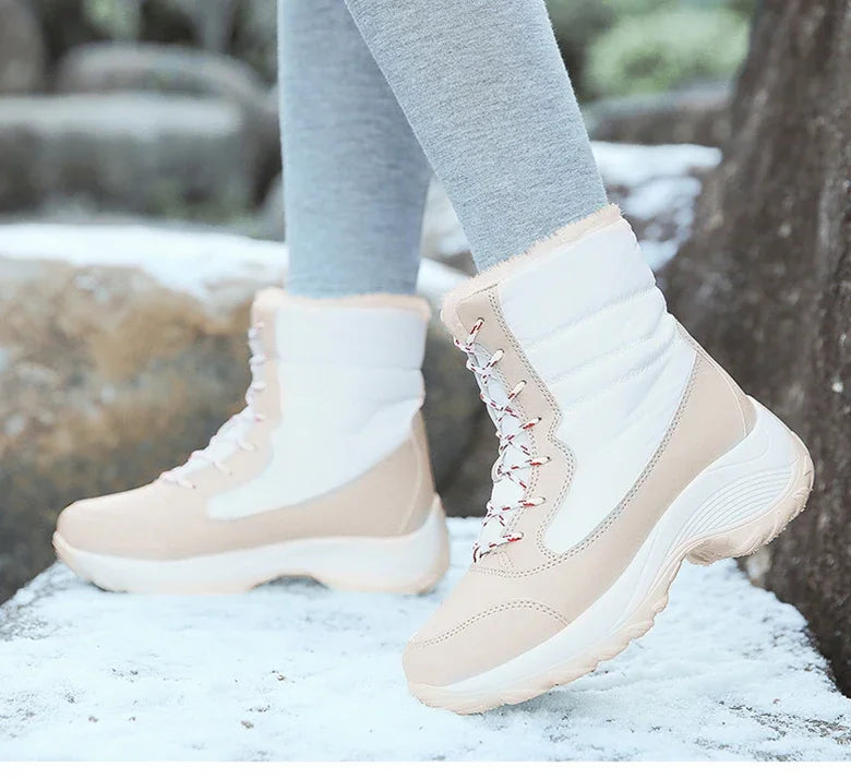 Women Boots Winter Platform Heels Snow Boots for Wamen 2023 Trend Fur Warm Ankle Boots Female Plush Winter Waterproof Shoes