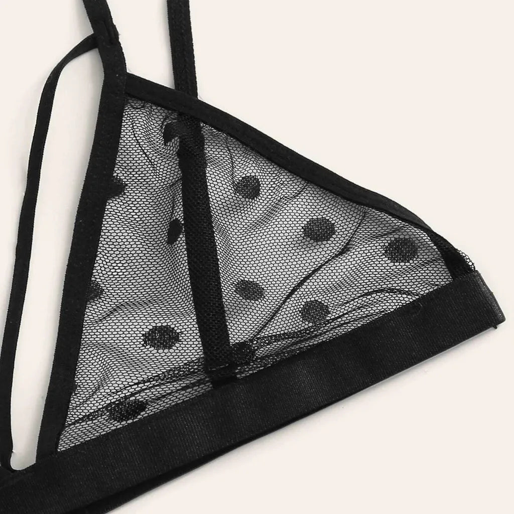 New Women Plus Size Lace Lingerie Tulle See-Through Sheer Mesh Pure Color Slimming Erotic Intimates Temptation Underwear