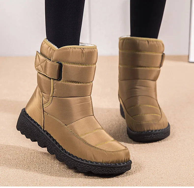 Women Boots 2025 Winter Shoes Woman Waterproof Snow Boots Winter Warm Fur Botas Mujer Korea Style Black Ankle Boots For Women