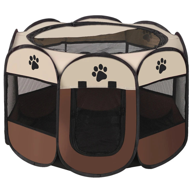 Portable Foldable Pet Tent Kennel Octagonal Pet Tent Foldable Portable Oxford Cloth Cat and Dog Nest Home Furnishings
