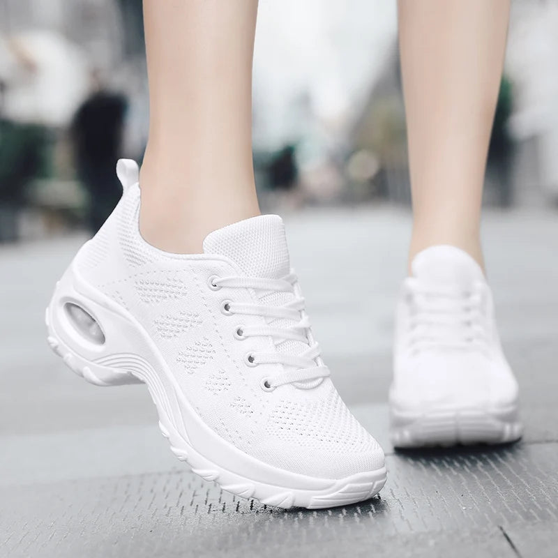 2025 Women's Fashion New Product: Sports Walking Shoes Breathable and Lightweight Casual Walking Platform Shoes Calzados Mujeres