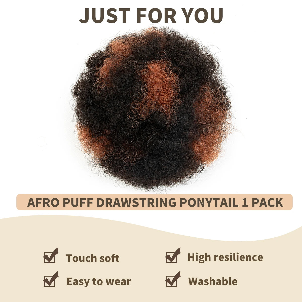 Kinky Curly Human Hair Ponytail Afro Puff Drawstring High Bun HairPiece Clip in on Updo Extensions for Black Women Ship From US