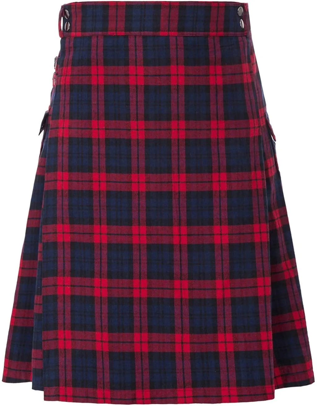 Men's Scottish Festive Skirt Men's Check Contrast Pleated Skirt