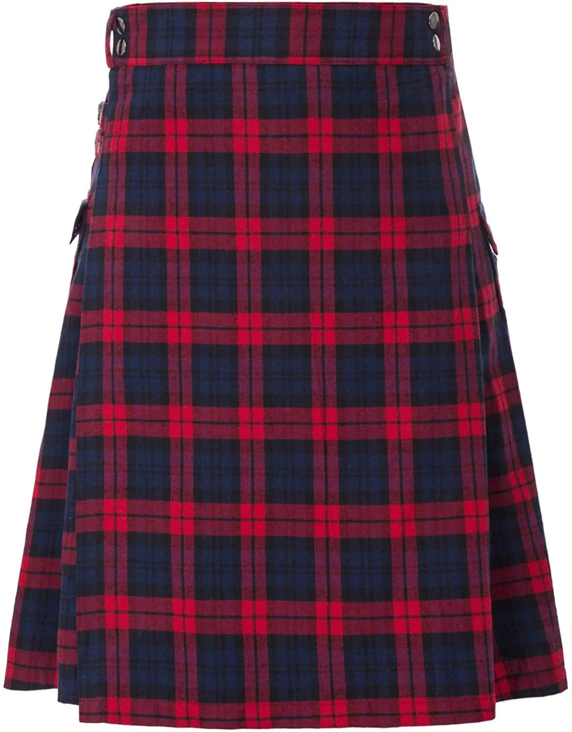 Men's Scottish Festive Skirt Men's Check Contrast Pleated Skirt