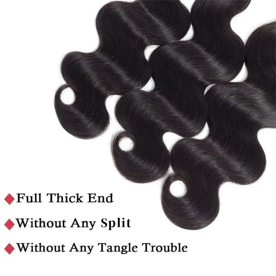 Original Natural Hair Body Wave Bundles Human Hair 26 28 30 Inch Brazilian Extensions 1/3/4 Pieces Bundles Deals For Women