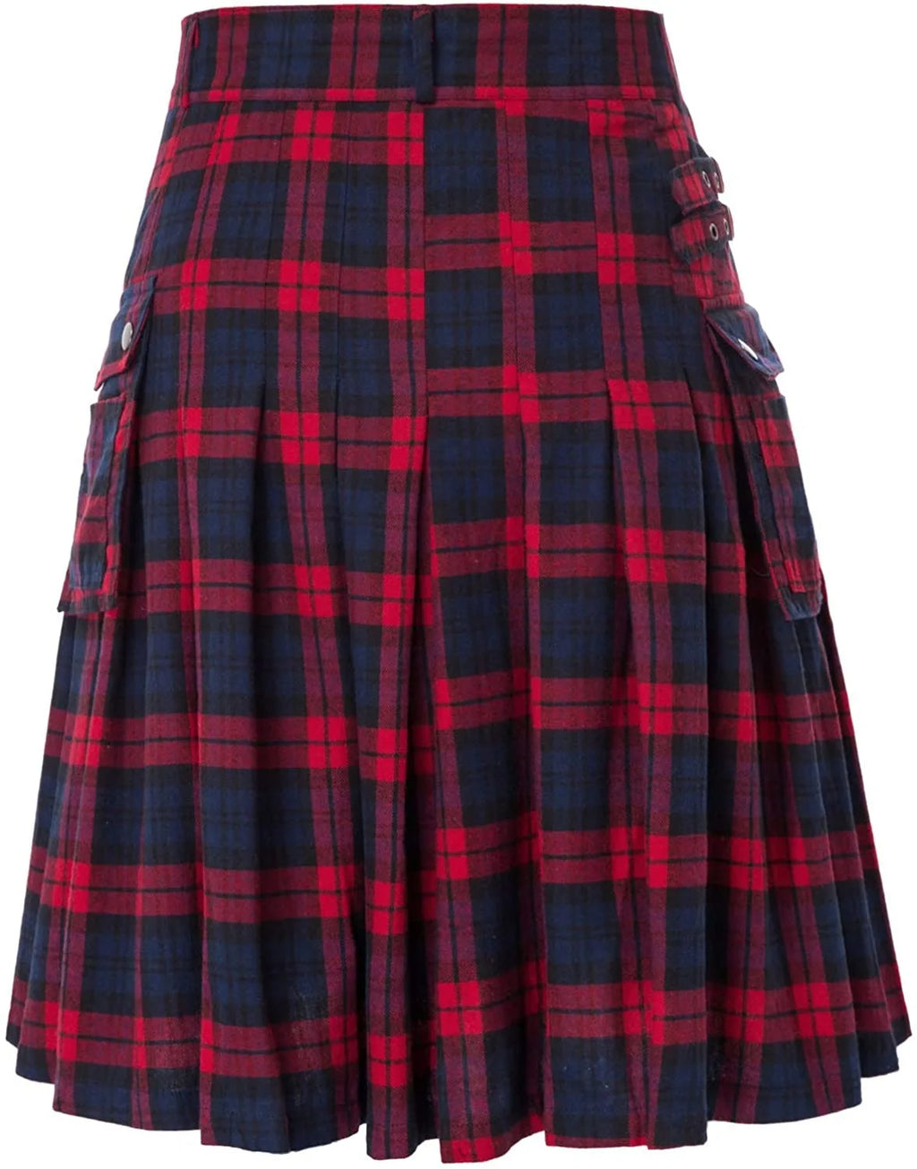 Men's Scottish Festive Skirt Men's Check Contrast Pleated Skirt