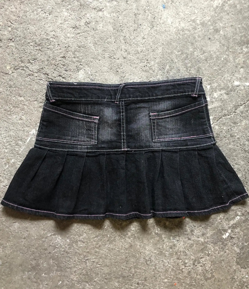 Korean Kopo Style Retro Letters Sexy Spice Girls A Word Denim Skirt Women's Y2K New Fashion Harajuku Hip-Hop Dance Street Wear