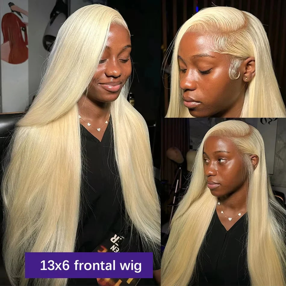 613 Blonde Straight HD Transparent 13x5 13x6 Lace Front Human Hair Wigs Brazilian PrePlucked 40 Inch Lace Frontal Wig Human Hair