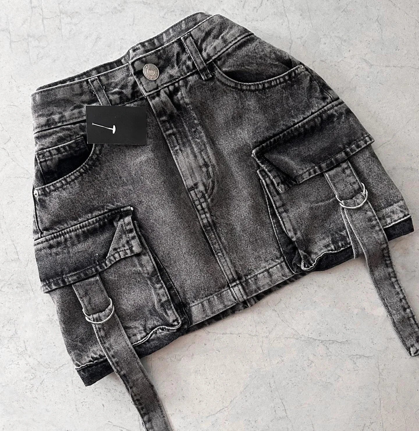 Y2k Harajuku Retro Mini Skirt Womens Fashionable Off White Multi Pocket Ultra Short Denim Skirt Gothic Casual Sexy Short Skirt