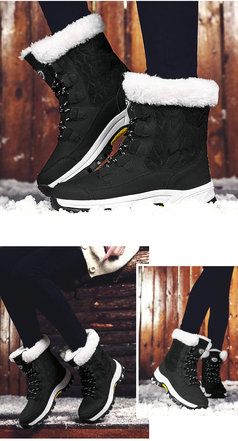 Women Classic Snow Boots Winter Warm Shoes Handmade Platform Shoes Womens Boots Ankle  Size 43 Booties