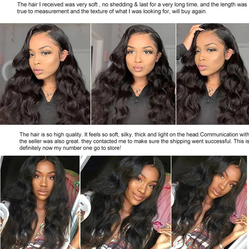180% Density Body Wave Human Hair Wigs Natural Black Remy Hair Transparent Lace Front Wig Pre Plucked Hairline Lace Frontal Wig