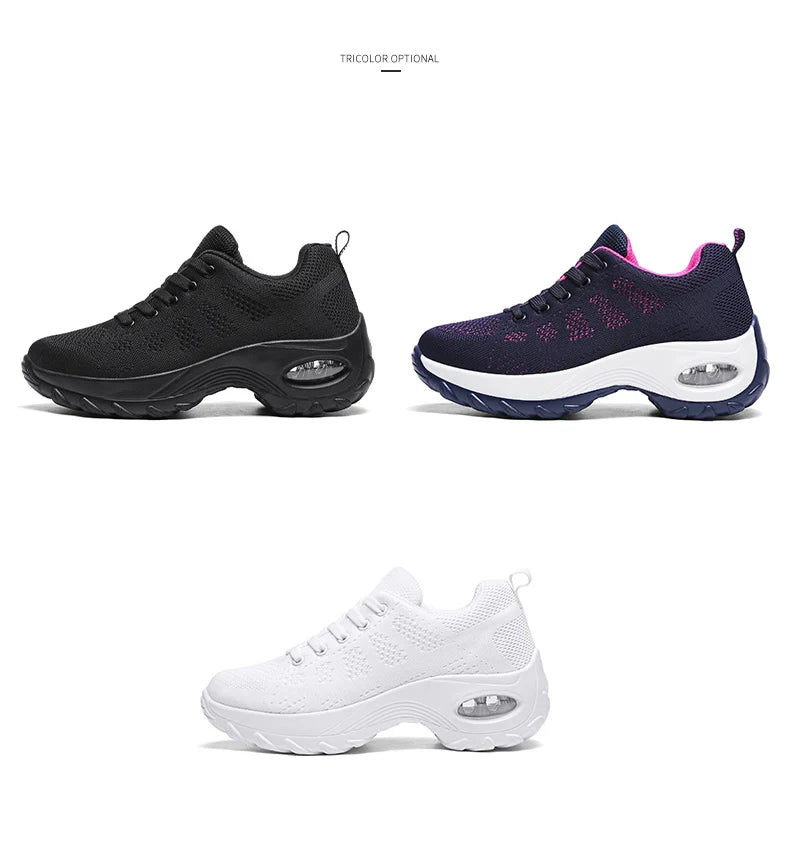 2025 Women's Fashion New Product: Sports Walking Shoes Breathable and Lightweight Casual Walking Platform Shoes Calzados Mujeres