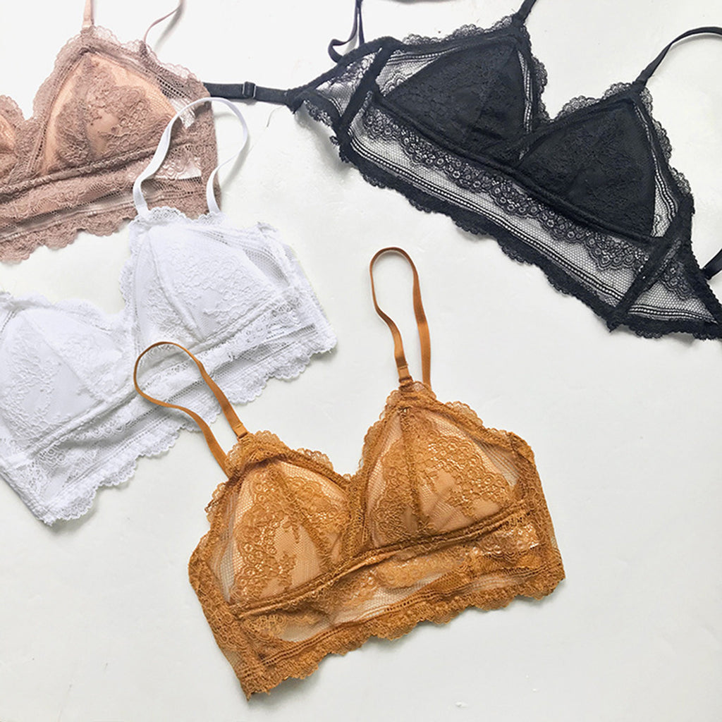 Sexy Low Back Bras Ladies U Backless Invisible Lace Wireless Bra Bralette Mesh Ultra Thin Seamless Underwear Women Lingerie