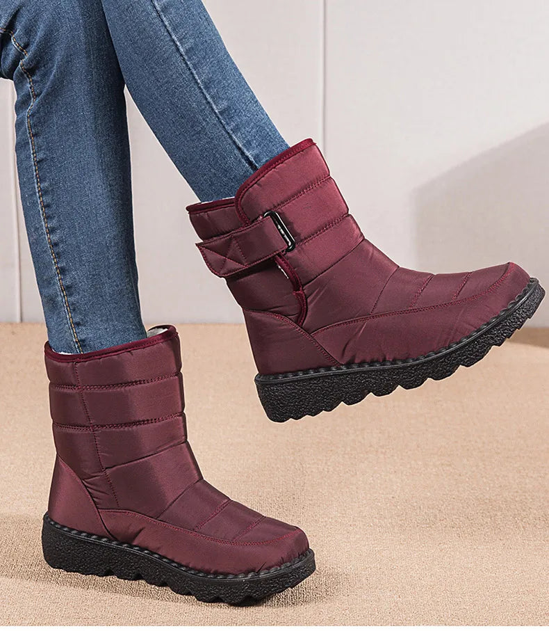 Women Boots 2025 Winter Shoes Woman Waterproof Snow Boots Winter Warm Fur Botas Mujer Korea Style Black Ankle Boots For Women