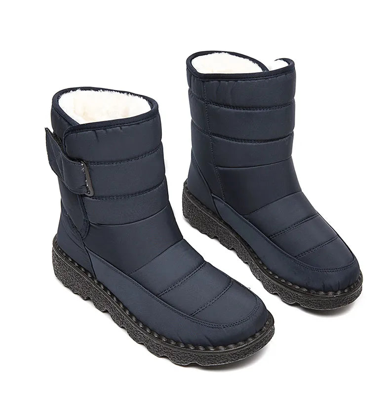 Women Boots 2025 Winter Shoes Woman Waterproof Snow Boots Winter Warm Fur Botas Mujer Korea Style Black Ankle Boots For Women