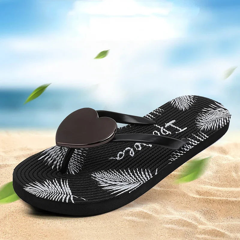 Home Slipper Women Heart Love Cloud Sandals Summer Flip Flops Beach Slides Casual House Shoes Platform Bathroom Flat Female