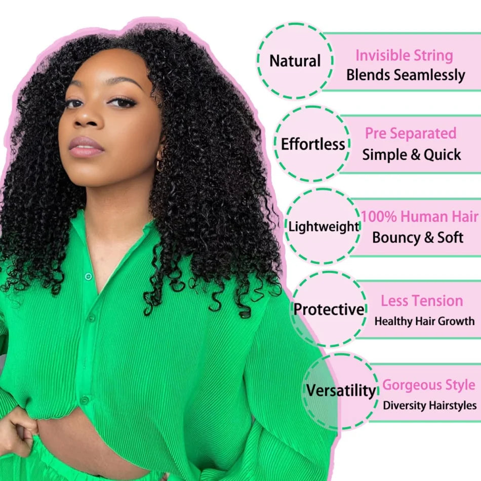 Kinky Curly Crochet Human Hair Wigs 120G Feather Miracle Knots Knotless Invisible Pre Looped Burmese Curly Deep Wave Extensions
