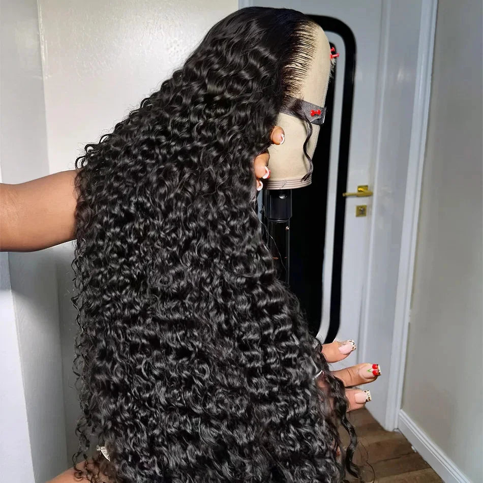 40 Inch Deep Wave 13x6 Hd Lace Frontal Human Hair Wigs 250 Density Brazilian Curly Water Pre Cut Lace Glueless Wig Ready To Wear