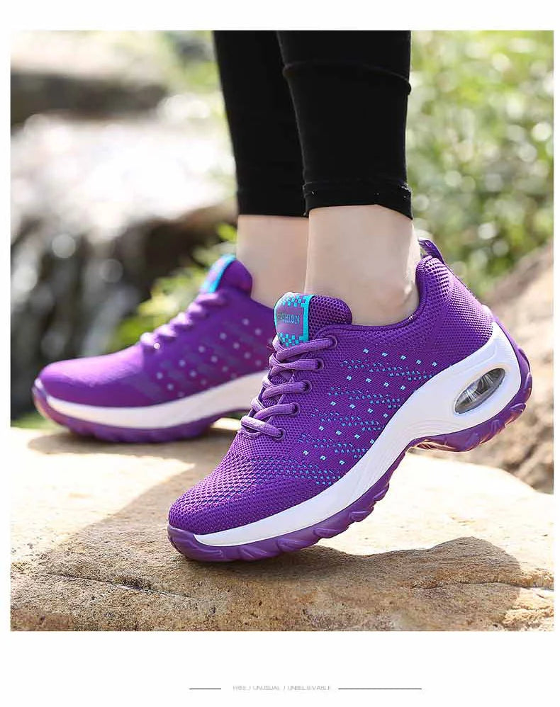 2025 Women's Fashion New Product: Sports Walking Shoes Breathable and Lightweight Casual Walking Platform Shoes Calzados Mujeres