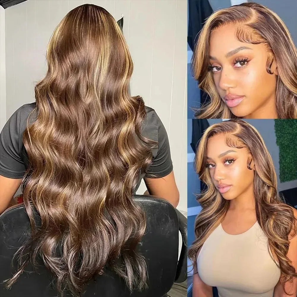 40 lnch Highlight Wig Human Hair P427 Honey Blonde 13x4 Lace Front Human Hair Wigs Body Wave Lace Frontal Wig For Black Women