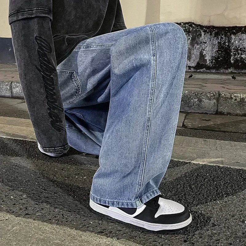 2024 New Streetwear Loose Jeans Men Korean Style Fashion