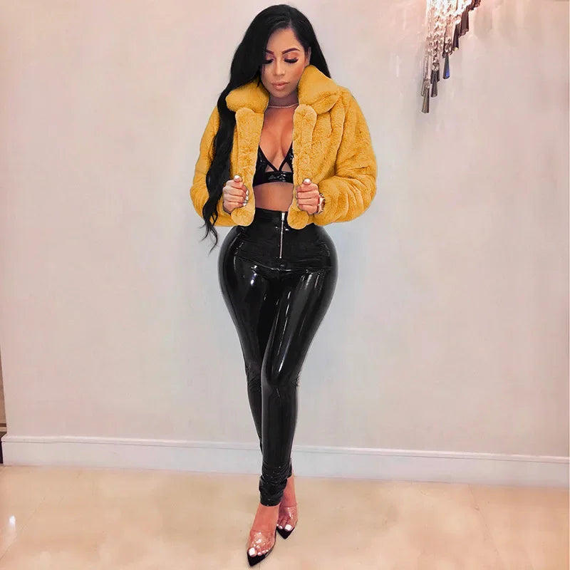 Thick Faux Fur Jacket Women Autumn Winter Maxi Short Coat Warm Luxury Fur Black Parkas Bontjas Pink Furry Shaggy Outerwear