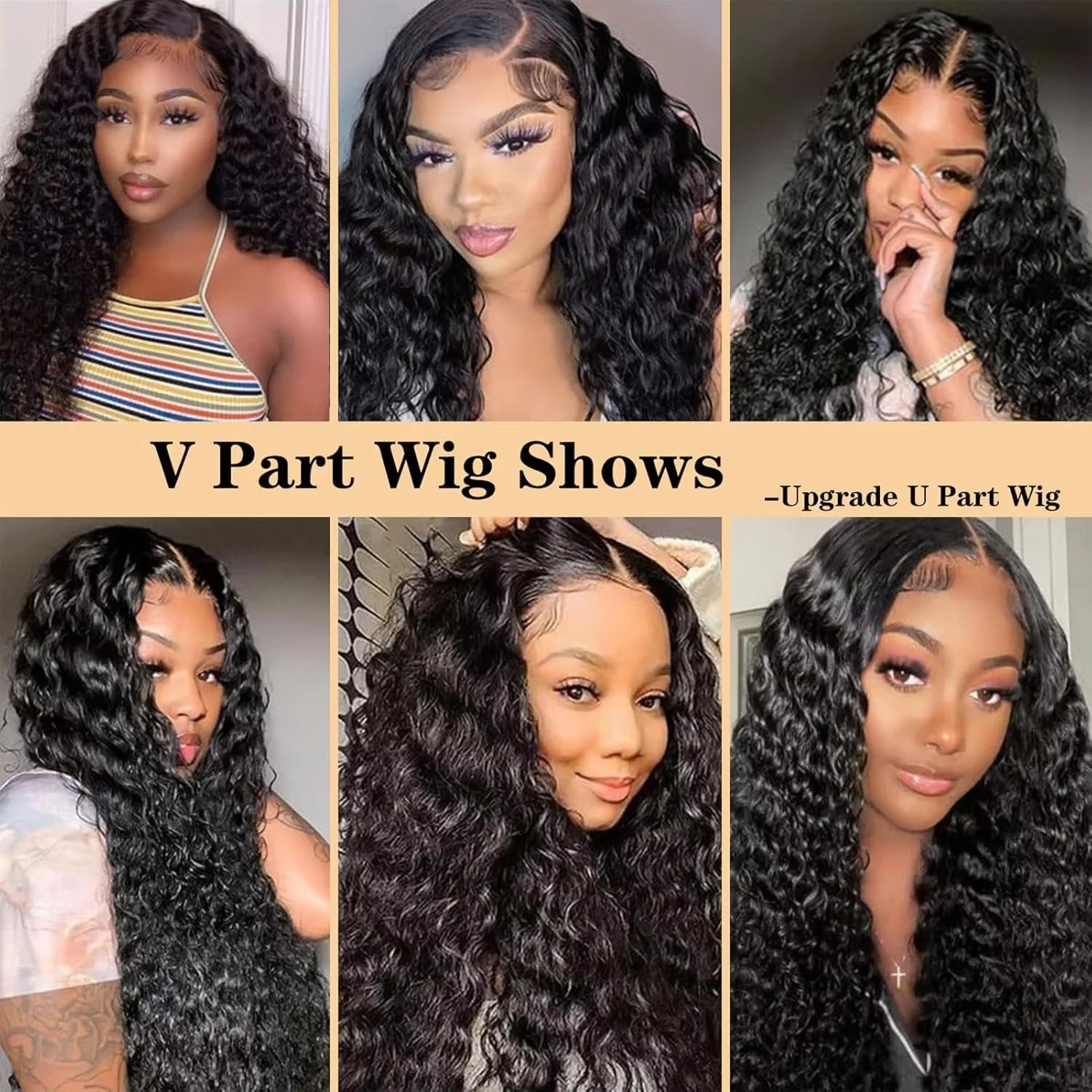 Curly U V Part Wig Human Hair 180% Density No Leave Out No Glue 30 36 Inch Deep Curly Wave U Part Human Hair Wig for Women