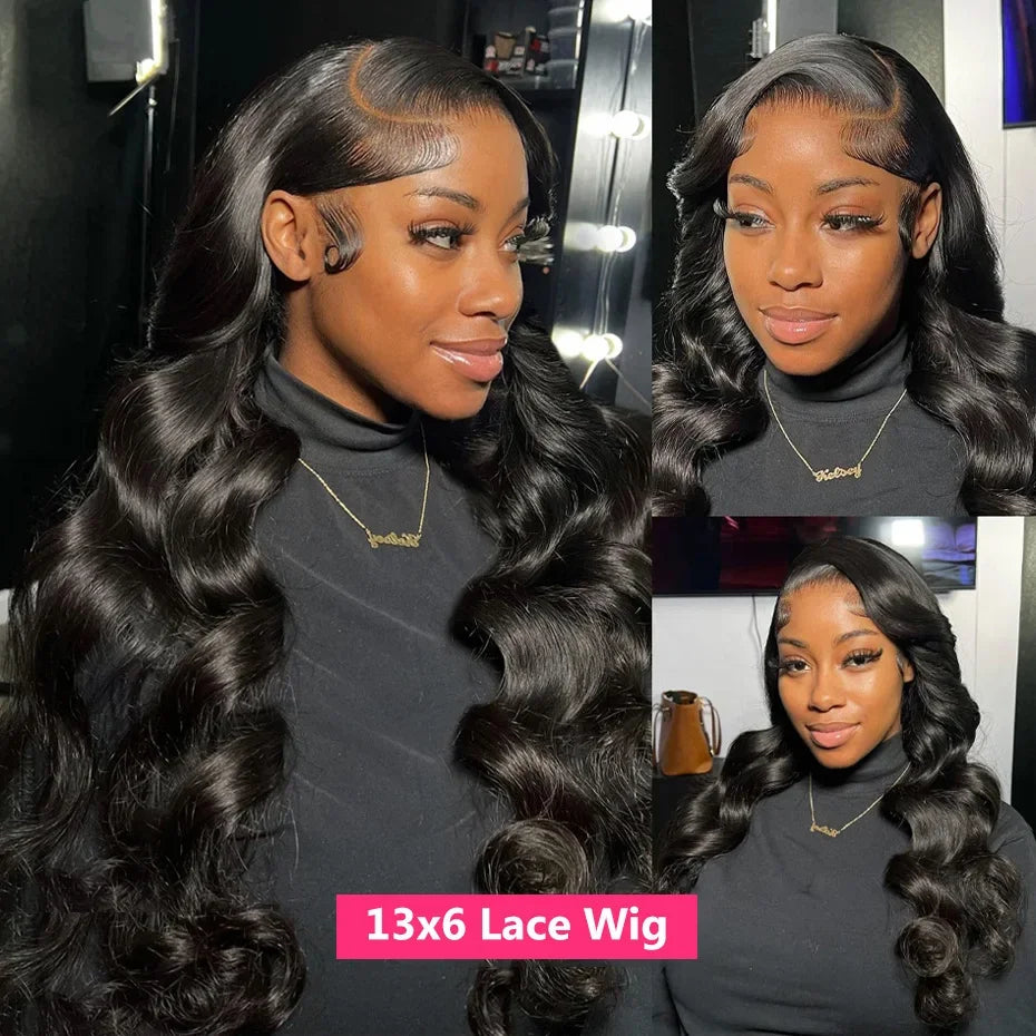 Body Wave Lace Front Wigs Human Hair Pre Plucked 180% Density Human Hair Wigs for Black Women 13x6 transparent Lace Frontal Wigs