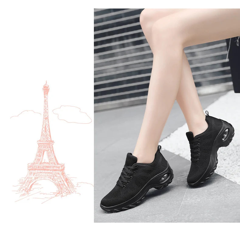 2025 Women's Fashion New Product: Sports Walking Shoes Breathable and Lightweight Casual Walking Platform Shoes Calzados Mujeres