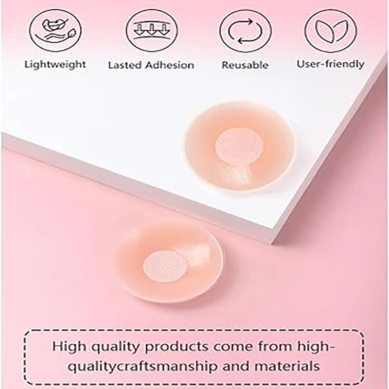 Reusable Silicone Pasties - Seamless Nipple Covers for Women, Invisible Under Clothing, No-Slip Petals nipple cover women