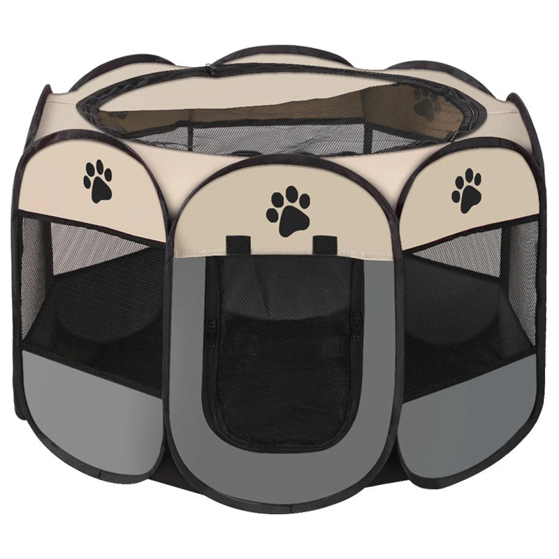 Portable Foldable Pet Tent Kennel Octagonal Pet Tent Foldable Portable Oxford Cloth Cat and Dog Nest Home Furnishings