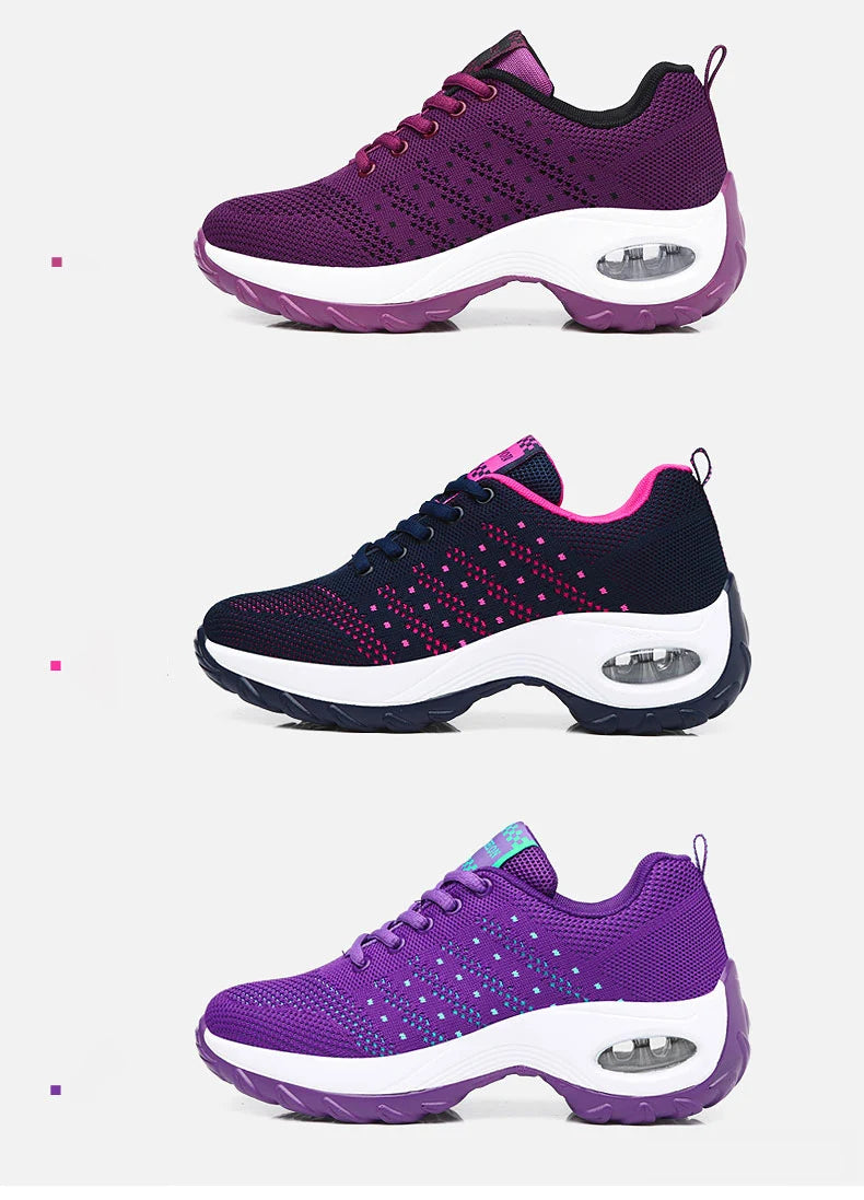 2025 Women's Fashion New Product: Sports Walking Shoes Breathable and Lightweight Casual Walking Platform Shoes Calzados Mujeres