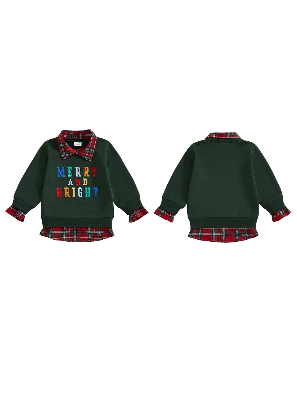 Lioraitiin Kids Boys Girls Sweatshirt Long Sleeve Embroidery Letters Patchwork Hoodie Pullover Christmas Costume Tops