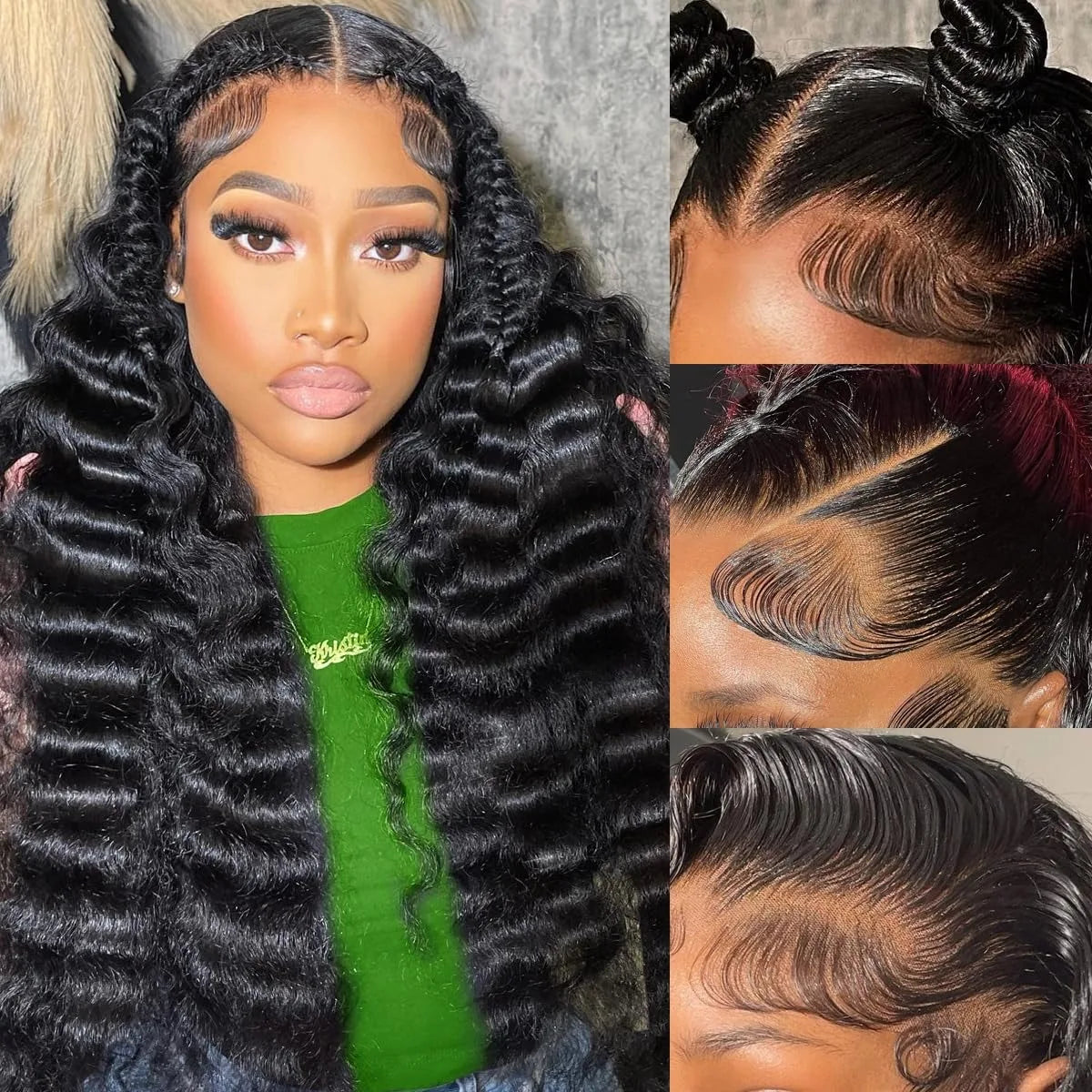 13x6 Loose Deep Wave HD Transparent Lace Frontal Wigs 200% Density 30 40 Inch 13x4 Curly Water Wave Lace Front Human Hair Wig