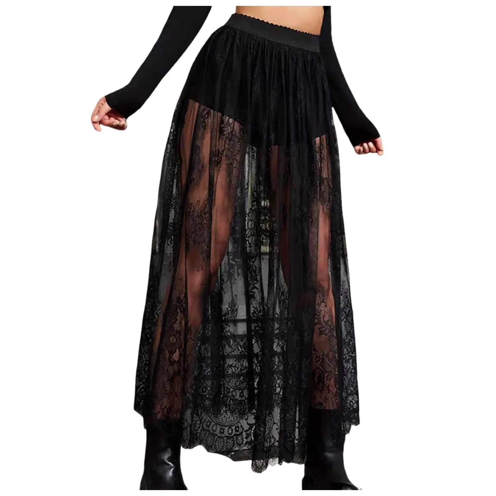 Womens Lace Skirt Elastic Waist Asymmetric Irregular Hem Lace Floral Hem Mini Skirt E Girl Sexy Fashion Streetwear юбка шорты
