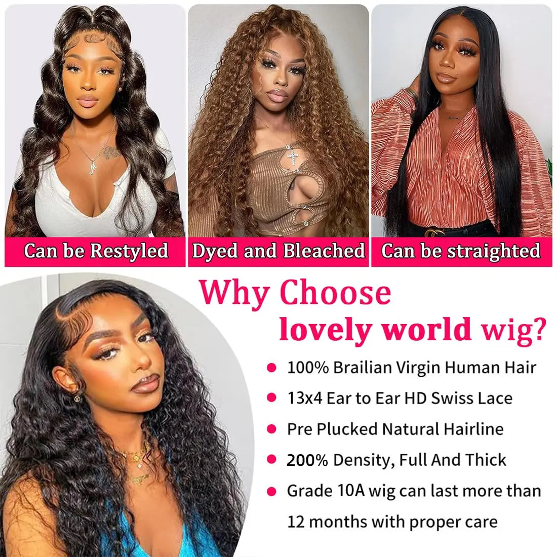 13x4 Deep Wave Curly Lace Front Wig 30 32 Inch Deep Kinky Curly Human Hair Wigs 13X4 HD Transparent Lace Frontal Wig For Women