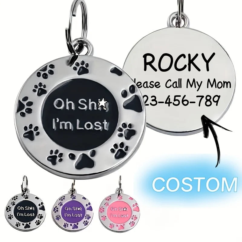 customized Personalised Dog Cat Tags, Custom Cat Dog Puppy Pet ID Name Pendants, Collar Tag Pendant Pet Accessories, Pet Decorat