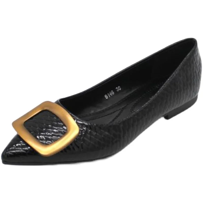 Flat Shoes Women Snakeskin Pointed Women Flats Large Size 44 45 46 Zapatillas Mujer Spring Summer Casual Shoes Small Size 32 33