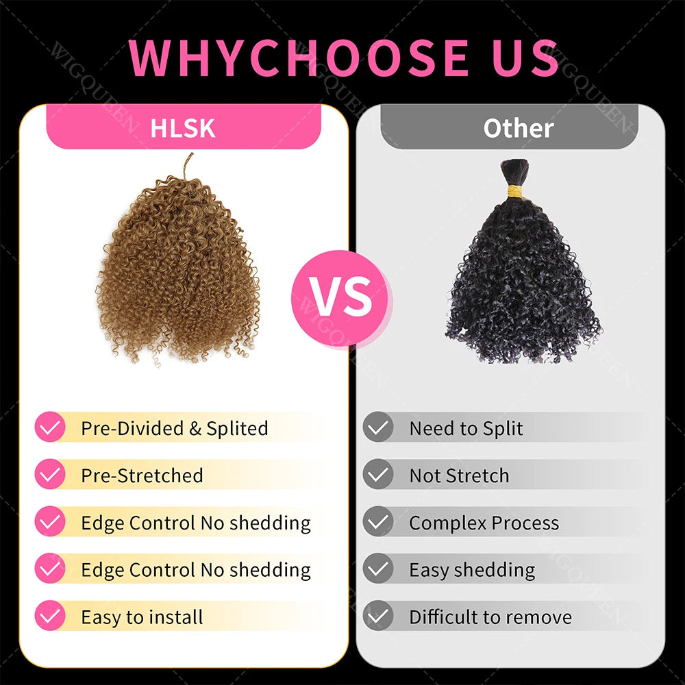 Feather Crochet Human Hair 4/27 Highlight Pixie Curl Bulk Hair Extensions Lightweight Small Spirals Curly Crochet Hair For Braid