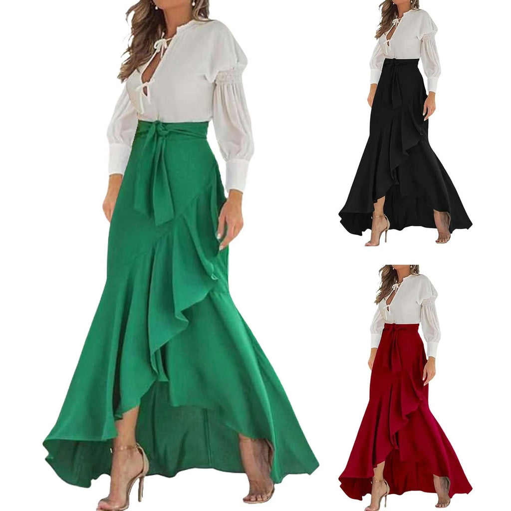 Dresses For Women 2025 Wedding Guest Waistband Lace Wrapped Hip Fishtail Skirt High Waist Sexy Irregular Vestido Mujer Elegante