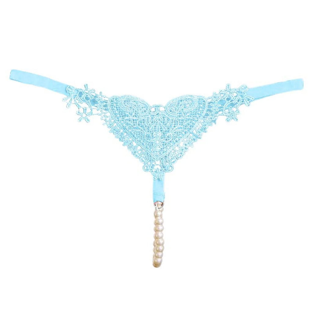 Seamless Crotchless Underwear Women Erotic Floral Embroidered Beading Sexy Lingeries Female Lace Hollow Out Pearl Panties