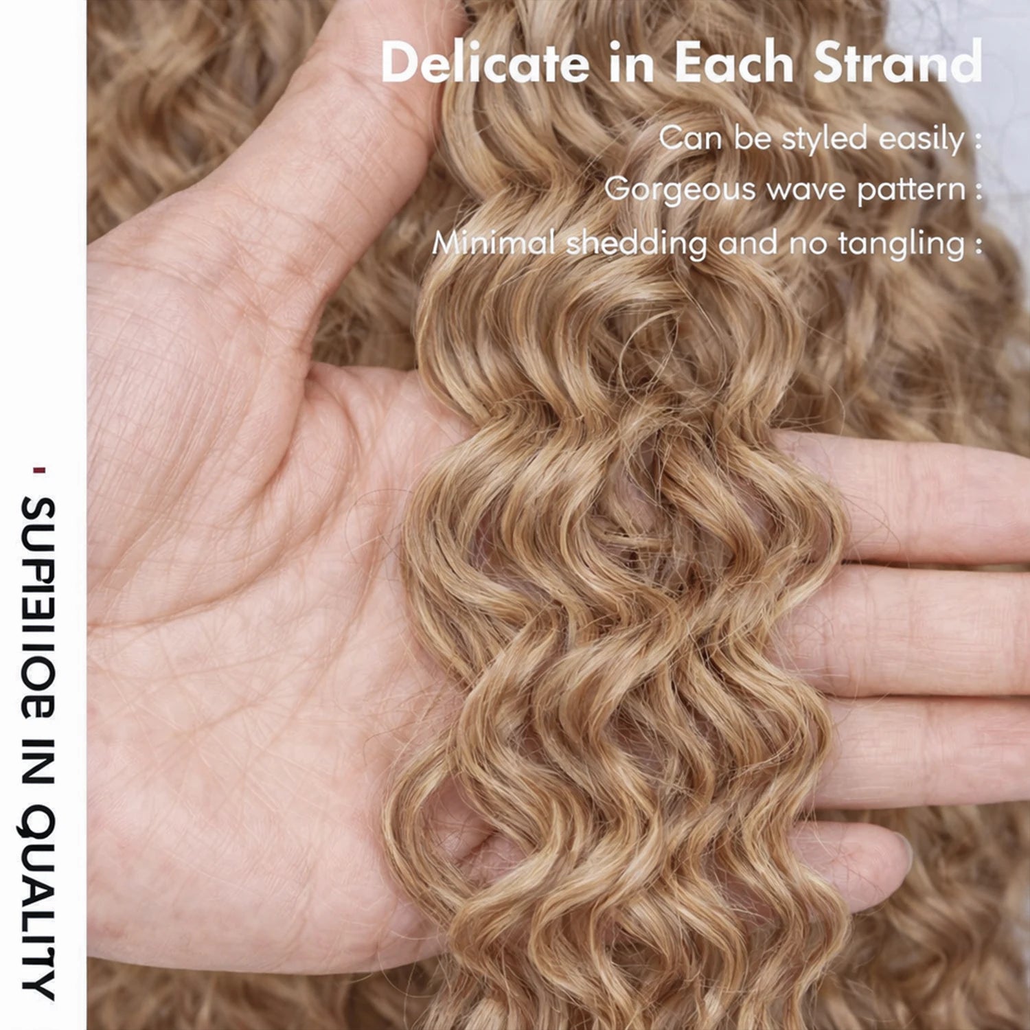 Honey Blonde Kinky Curly Feather Crochet Human Hair Extensions Knotless Pre-Separated Boho Braids Burmese Curly Invisible Knots