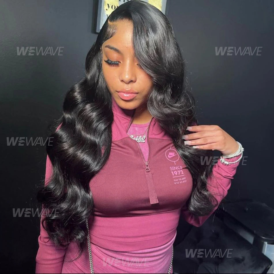 Body Wave Wig 100% Human Hair 13X6 Hd Lace Frontal Wig 30 40 Inch Brazilian 13X4 Lace Front Black Wig For Women 250 Density