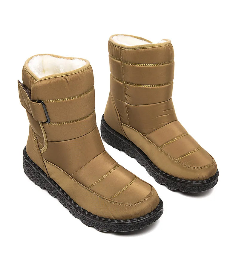 Women Boots 2025 Winter Shoes Woman Waterproof Snow Boots Winter Warm Fur Botas Mujer Korea Style Black Ankle Boots For Women