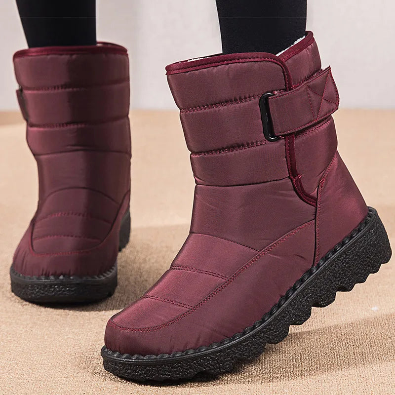 Women Boots 2025 Winter Shoes Woman Waterproof Snow Boots Winter Warm Fur Botas Mujer Korea Style Black Ankle Boots For Women