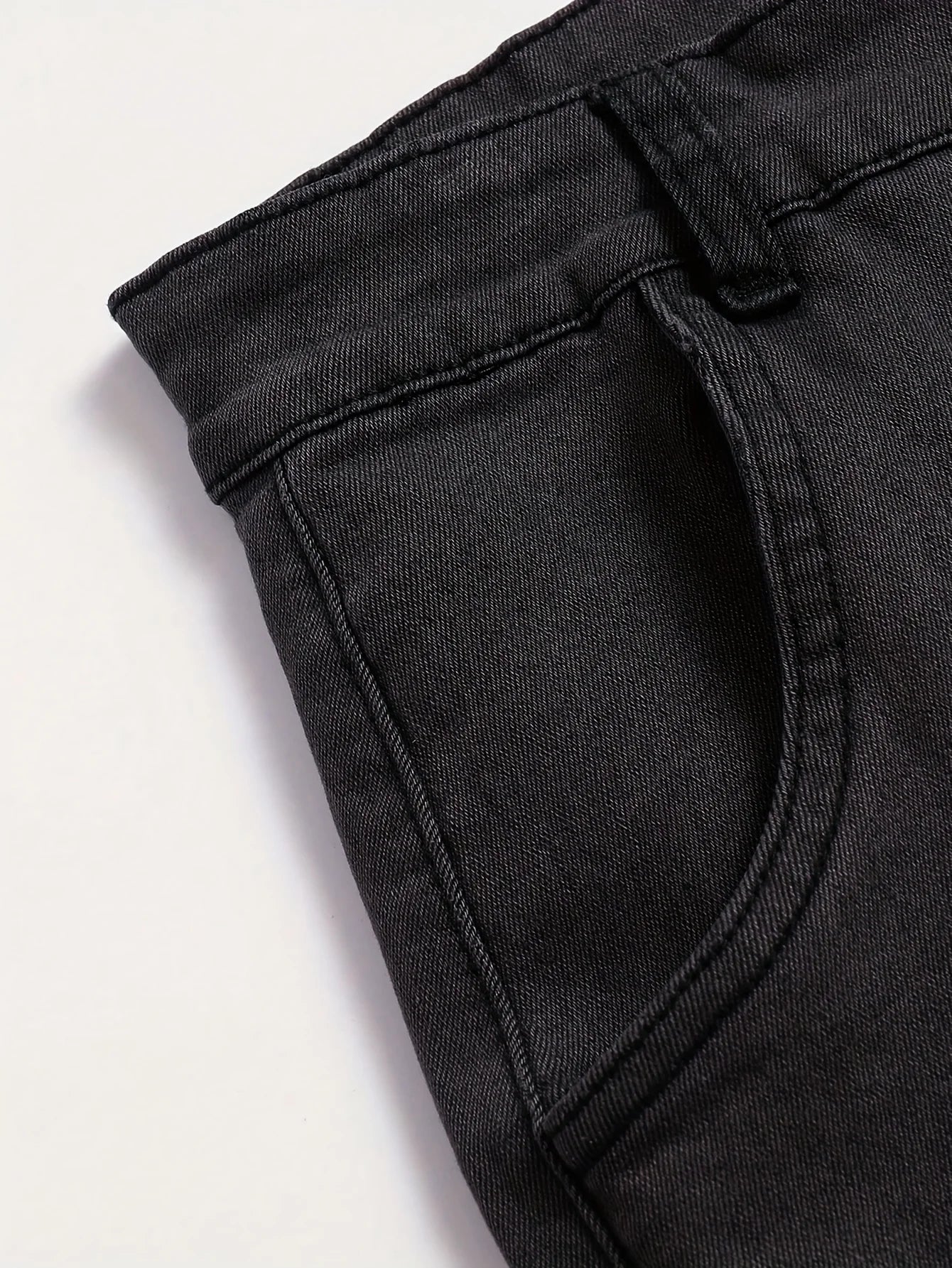 Men's workwear multi pocket jeans, casual street style straight leg denim pants