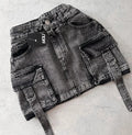 Y2k Harajuku Retro Mini Skirt Womens Fashionable Off White Multi Pocket Ultra Short Denim Skirt Gothic Casual Sexy Short Skirt
